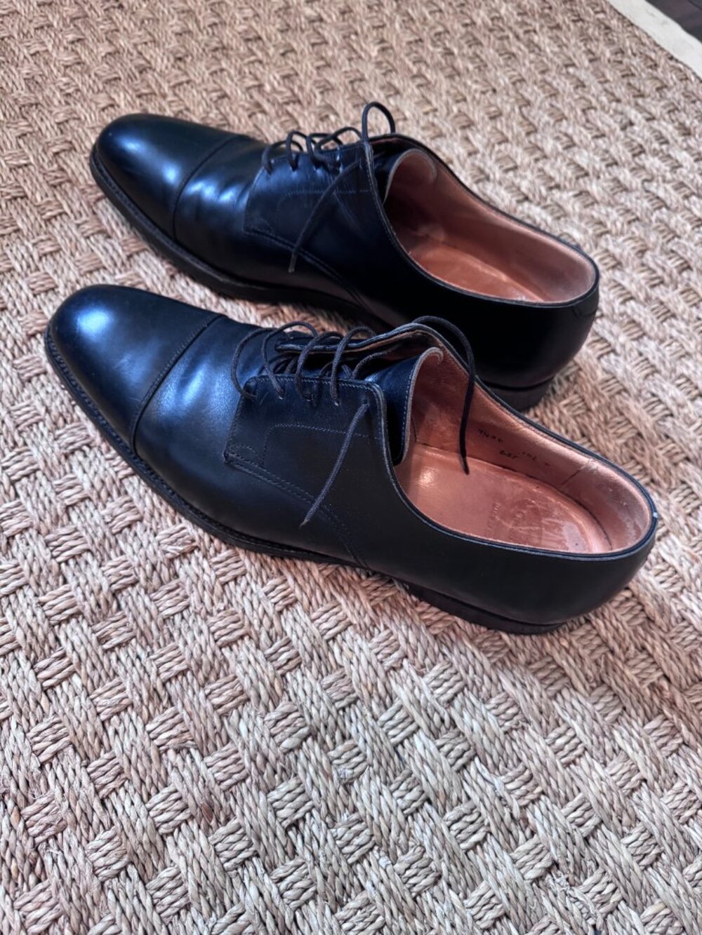 Crockett & Jones Mens Oxfords US 11.5 D Black Leather Cap Toe Dress UK 10.5 D